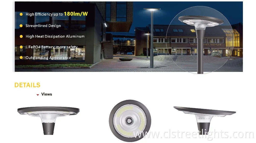 2025 New Design Elegant LED Solar Garden Light with IP66 Waterproof Protection